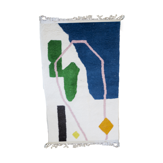 Tapis Fait Main Artisanal – Design Unique et Qualité Supérieure - 151x93cm