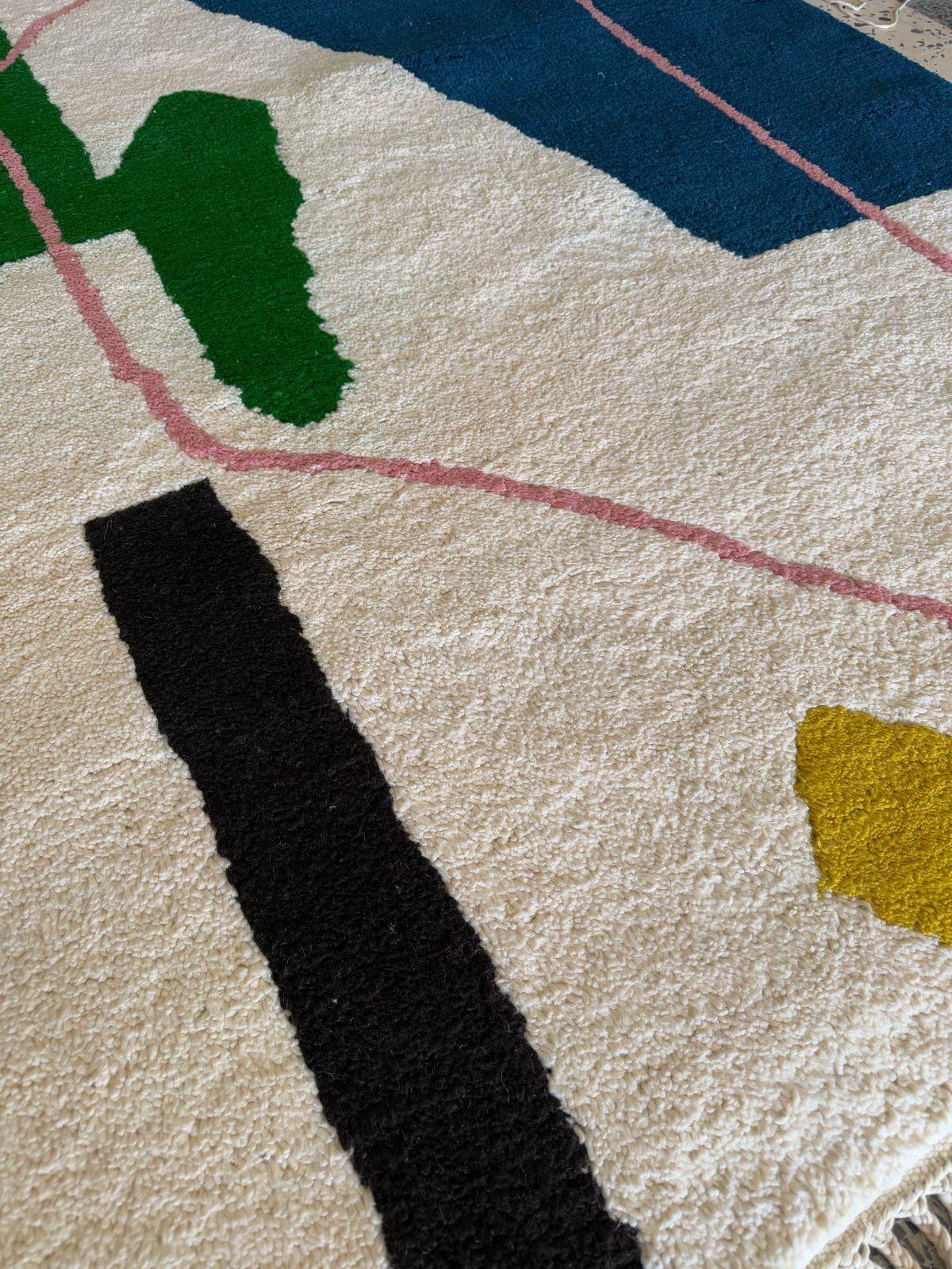 Tapis Fait Main Artisanal – Design Unique et Qualité Supérieure - 151x93cm